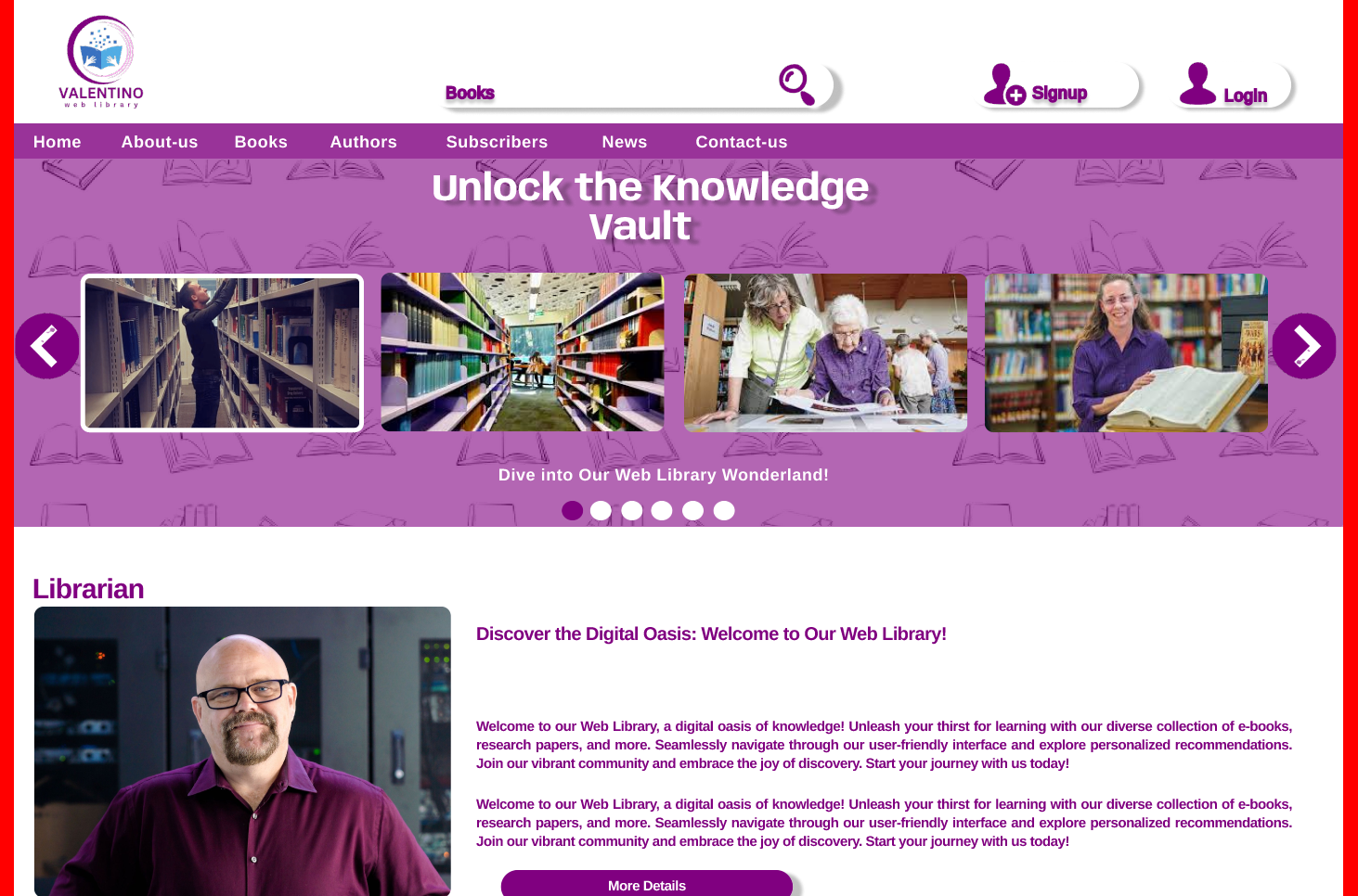 valentino web library